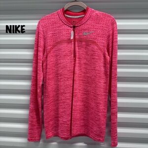 Nike Dri Fit Zonal Pink Pullover Fitted Long Sleeve Performance Top Small